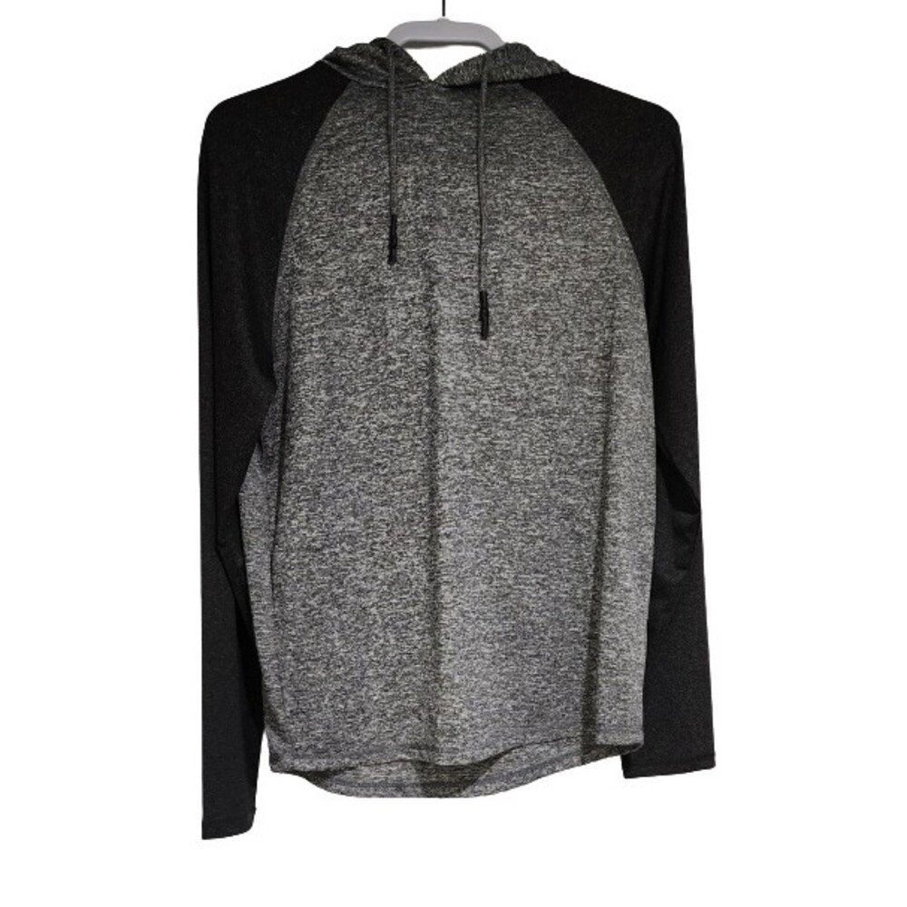 NWT DIP Mens Pullover Hoodie Sweatshirt Grey Black Colorblock Lightweight Size S